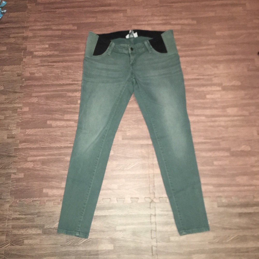 NWOT Green Stretchy Waist Maternity Jeans